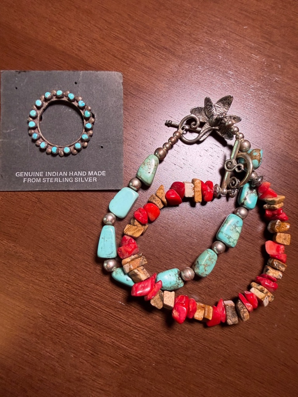 2 Vintage Southwestern Bracelets & Pin
